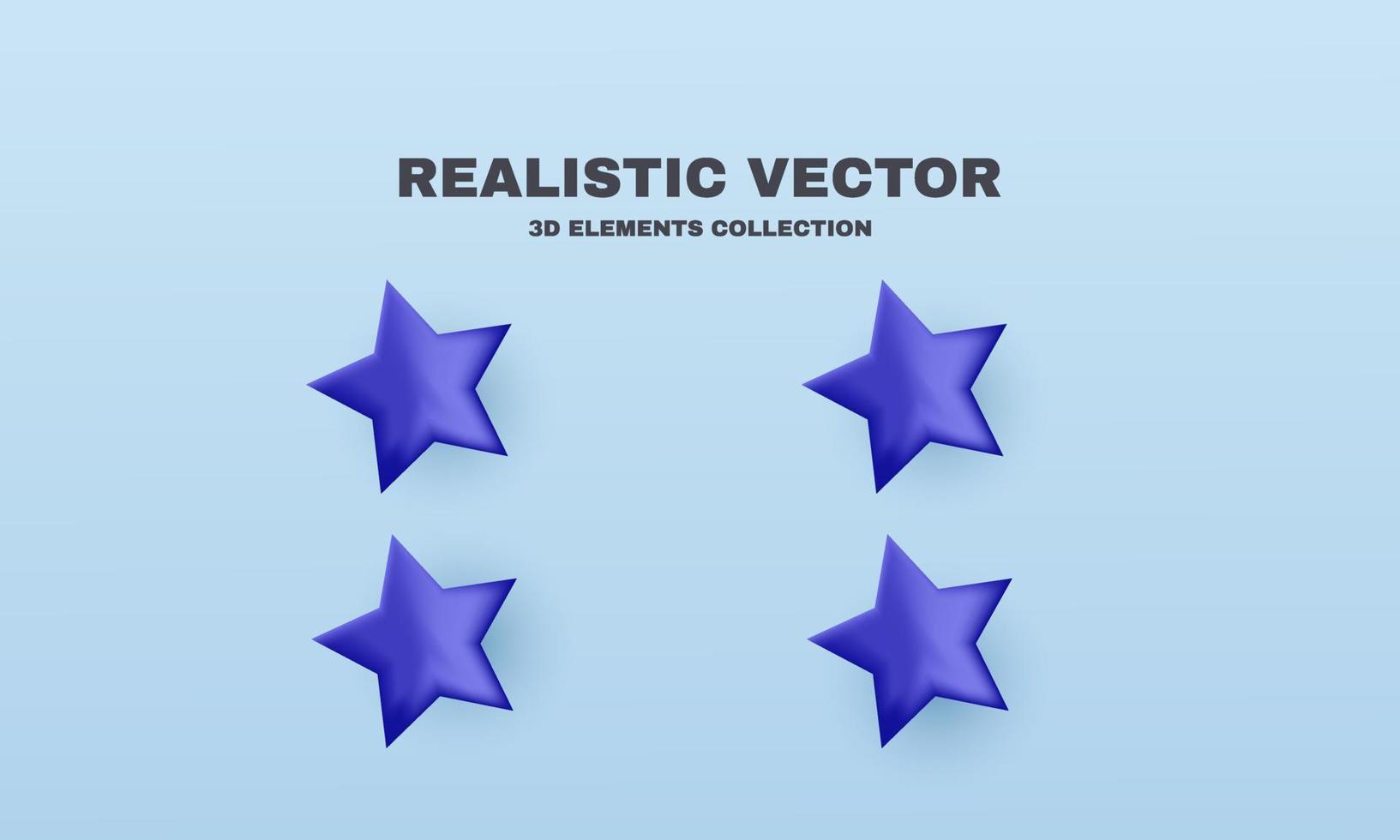 icône de jeu 3d réaliste unique collection d'étoiles brillantes différente isolée sur le vecteur