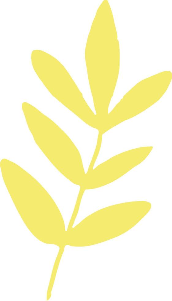 icône de feuille dans les couleurs tendance 2021. doodle dessiné à la main. vecteur, minimalisme. automne, feuilles, autocollant or orange vecteur
