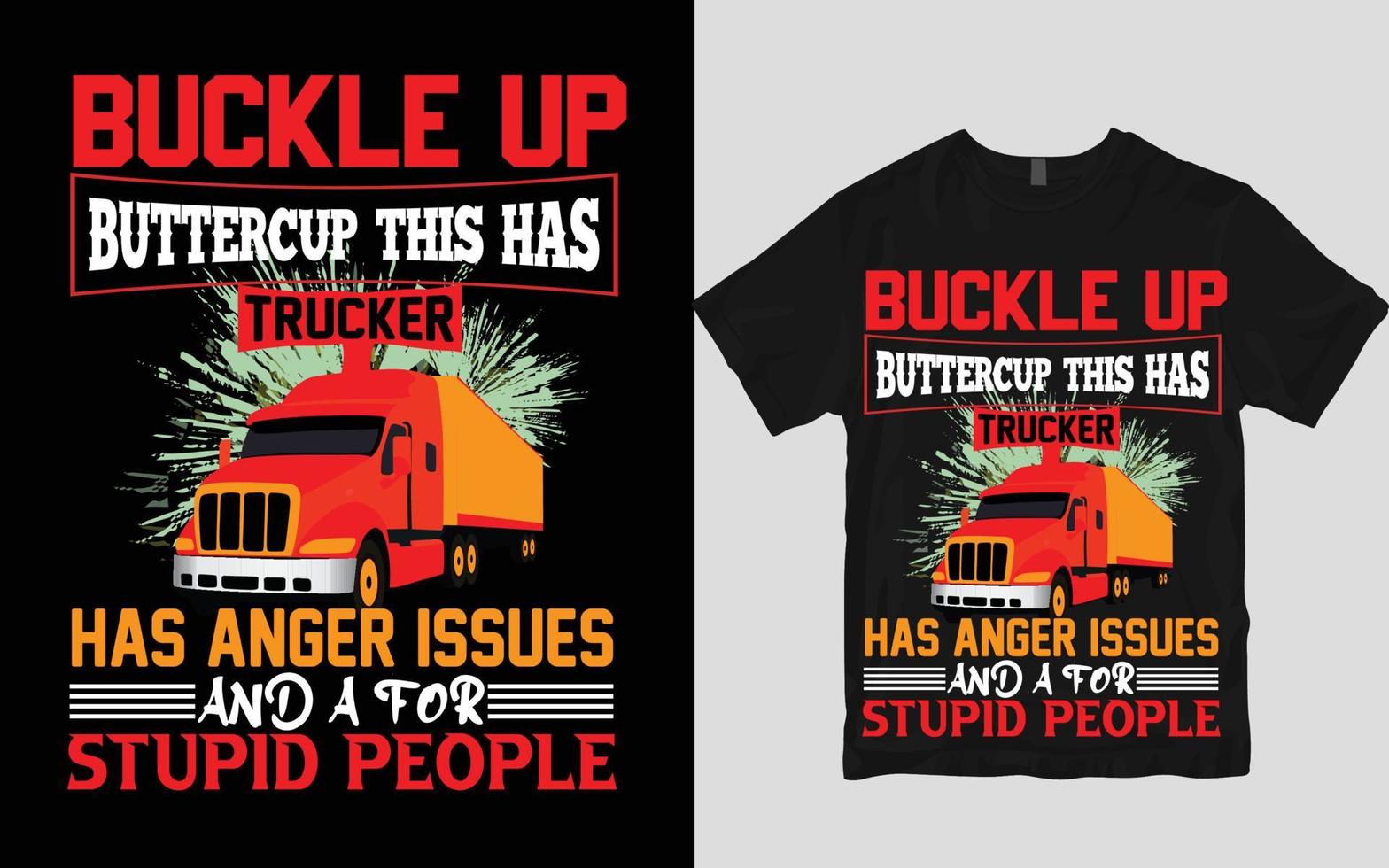 conception de t-shirt de camion vecteur