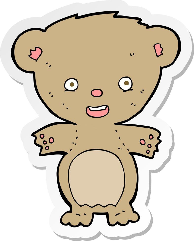 autocollant d'un ours en peluche de dessin animé vecteur