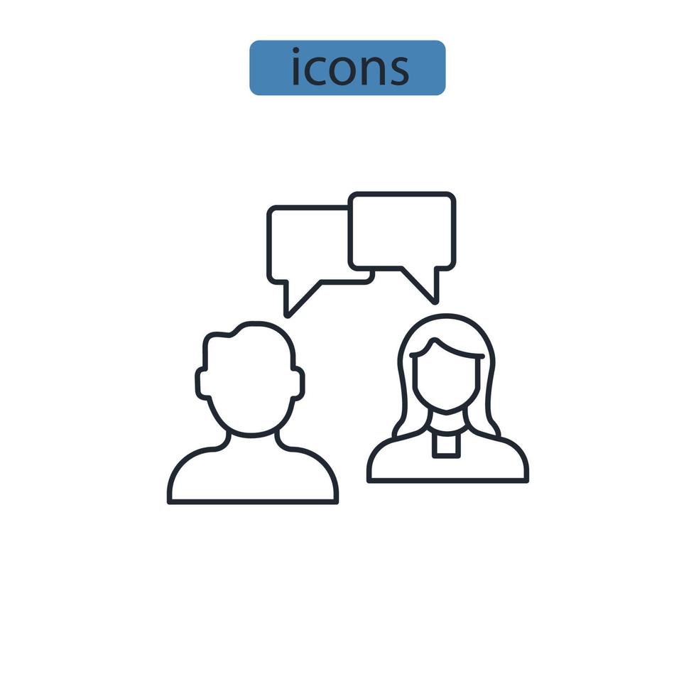 icônes de communication symboles éléments vectoriels pour le web infographique vecteur