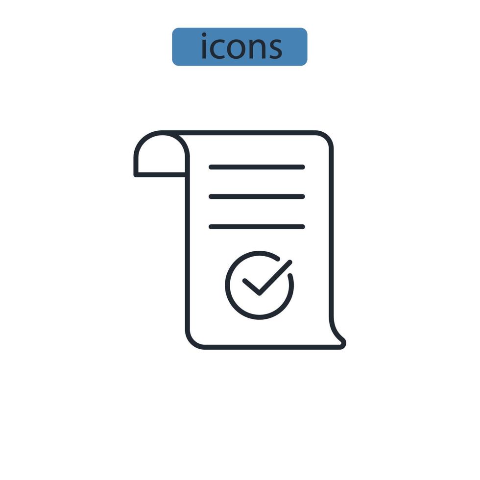 approuver les éléments vectoriels du symbole des icônes pour le web infographique vecteur