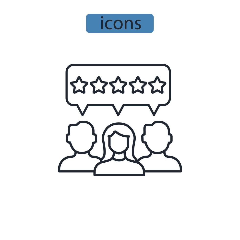 icônes de réputation symbole éléments vectoriels pour le web infographique vecteur