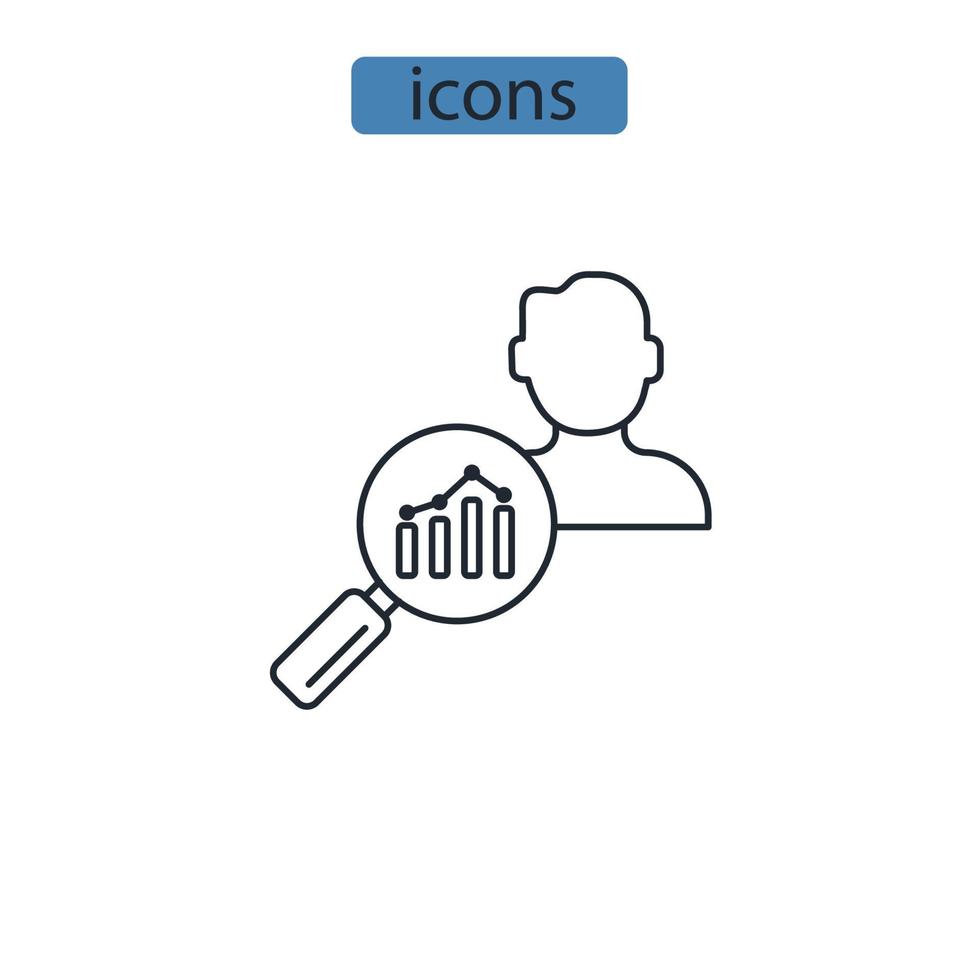 icônes d'analyse symbole éléments vectoriels pour le web infographique vecteur