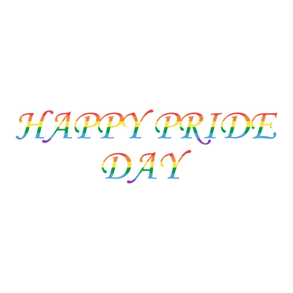 illustration vectorielle du lettrage happy pride day vecteur