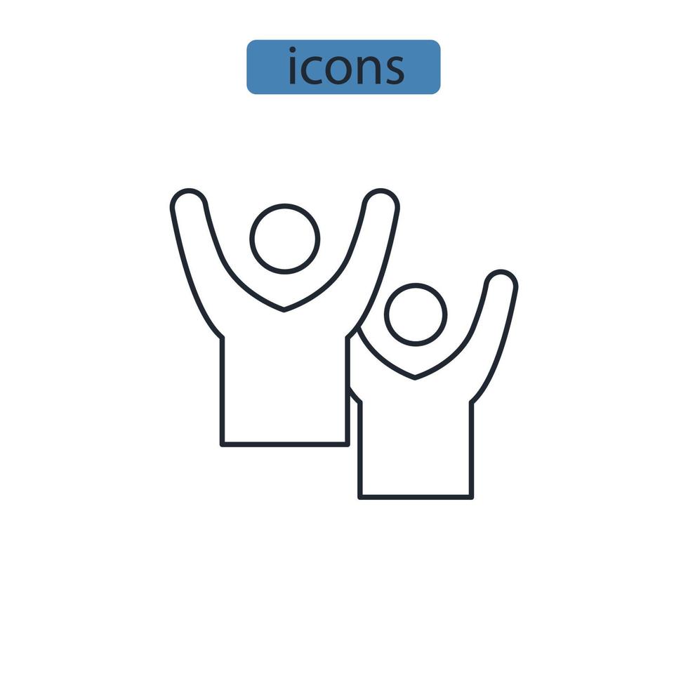 icônes de coopération symbole éléments vectoriels pour le web infographique vecteur