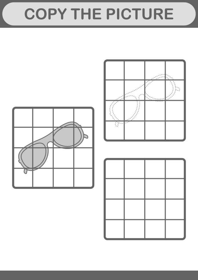 copier l'image avec des lunettes. feuille de travail pour les enfants vecteur