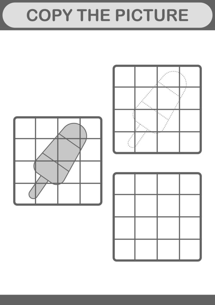 copier l'image avec de la glace. feuille de travail pour les enfants vecteur