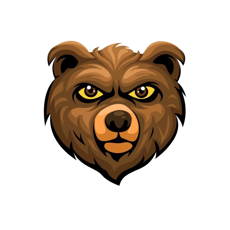 tête d'ours mascotte logo symbole dessin animé illustration vecteur