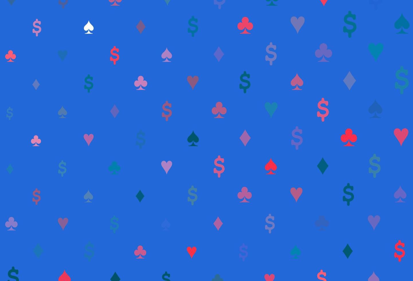 couverture vectorielle bleu clair et rouge avec des symboles de pari. vecteur