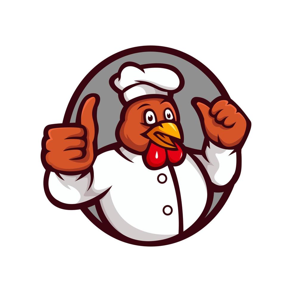 logo de mascotte de poulet pour le restaurant et la ferme de poulet frit vecteur