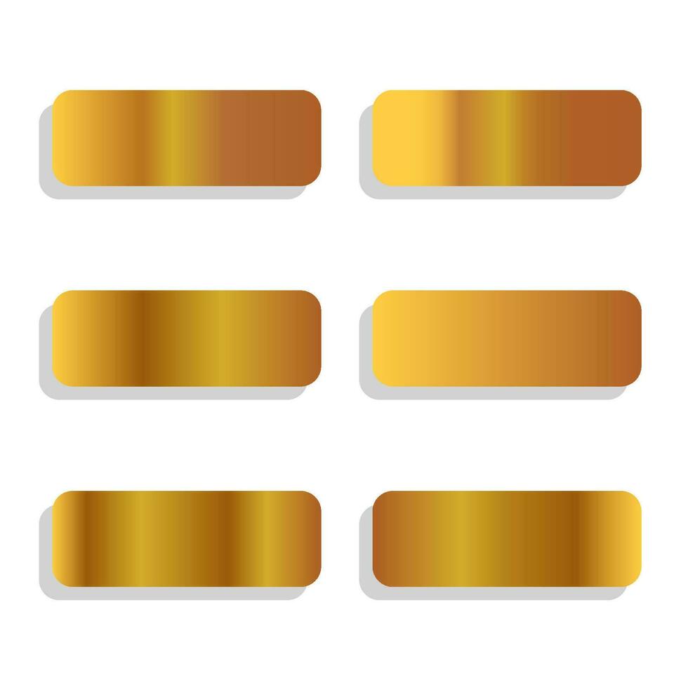 ensemble de couleurs dégradées dorées avec six options. illustration vectorielle vecteur