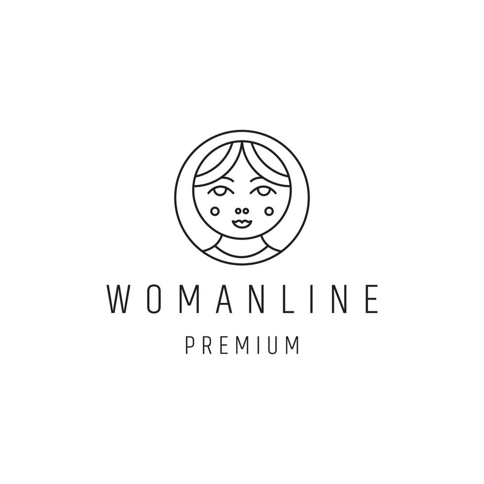 modèle de conception plate icône logo femme vecteur