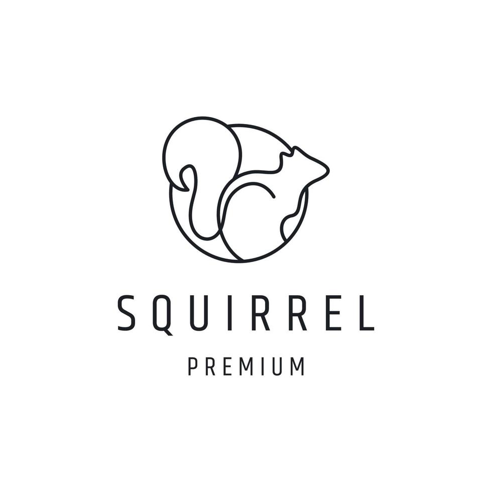 création de logo d'écureuil avec dessin au trait sur fond blanc vecteur