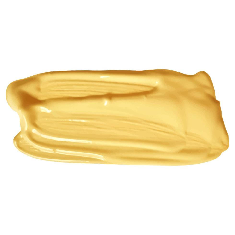 échantillon de peinture à l'huile jaune. frottis acrylique de vecteur. coup de pinceau de peinture brillante vecteur