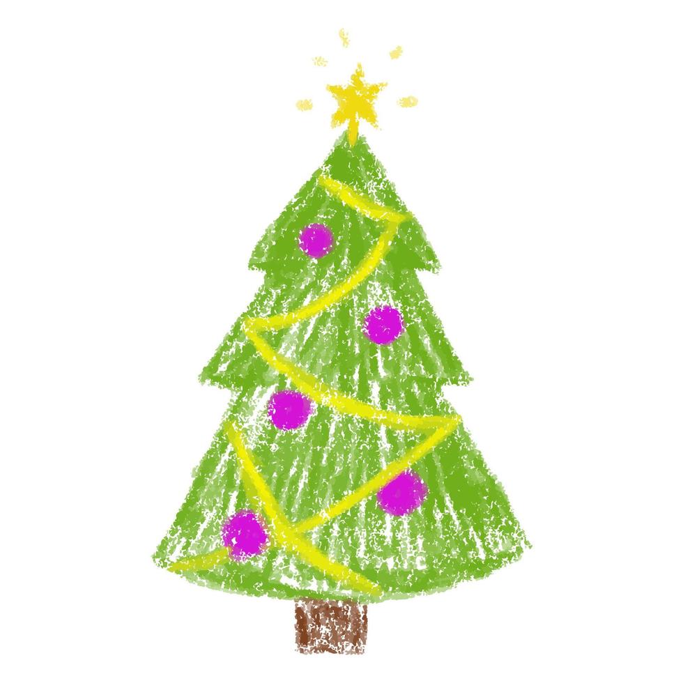 arbre de noël dessiné à la main. fond de vacances. bois de dessin abstrait doodle. vecteur