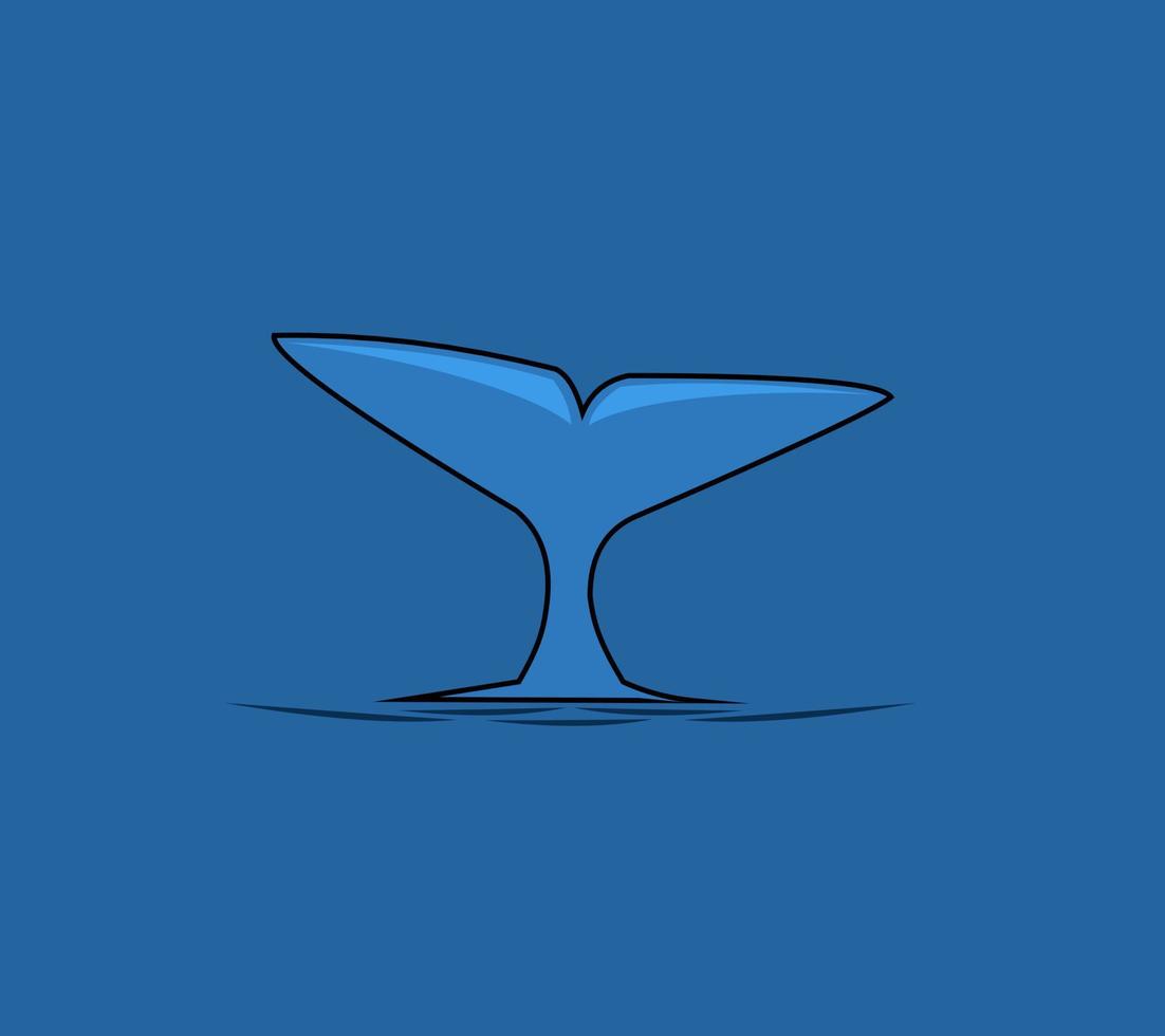 logo de baleine - illustration vectorielle, conception d'emblème sur fond bleu vecteur