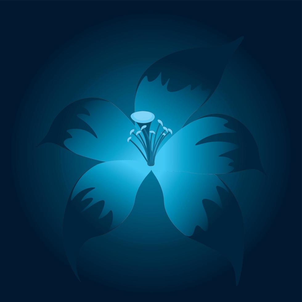 illustration vectorielle de fleur sombre brillant bleu brillant vecteur