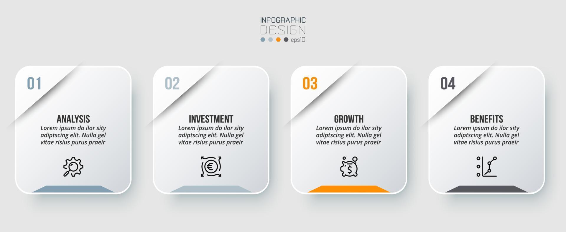 concept d'entreprise de modèle infographique avec étape. vecteur