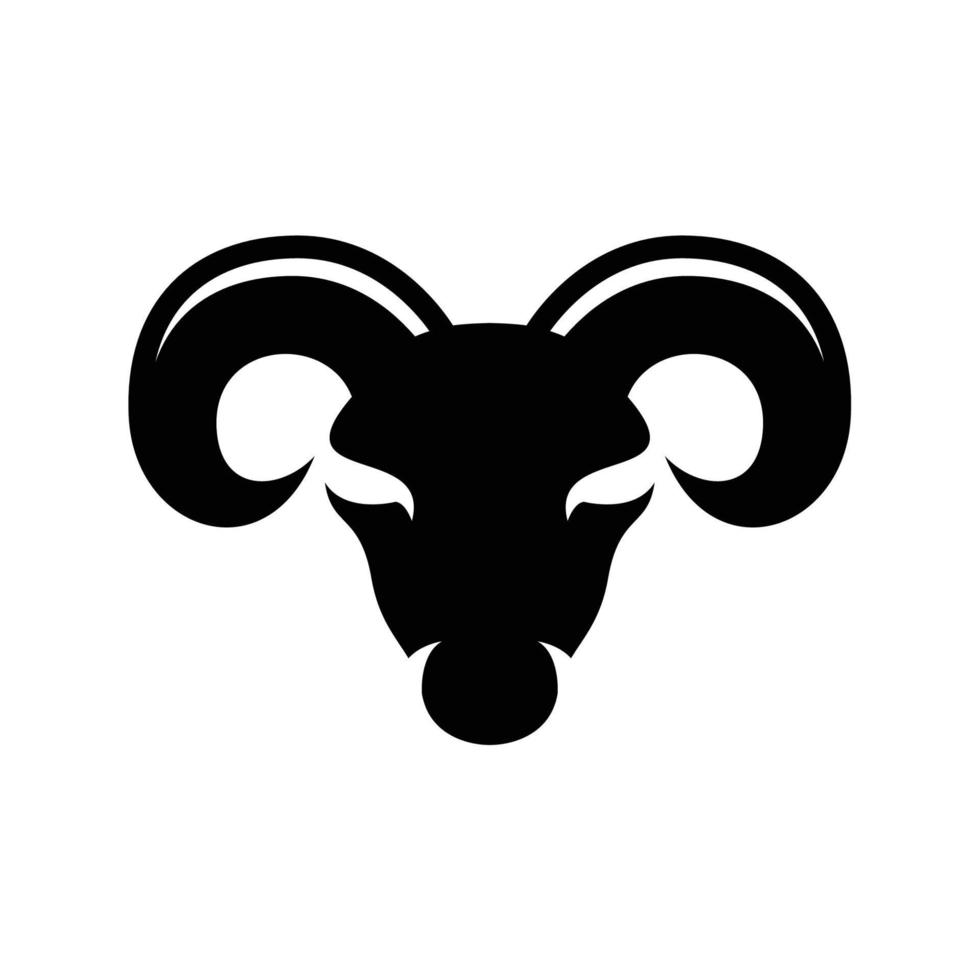 vecteur de logo mouton tête noire