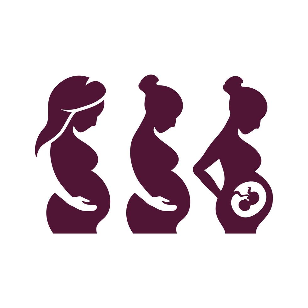 modèle vectoriel femme enceinte. silhouette de femme enceinte vecteur