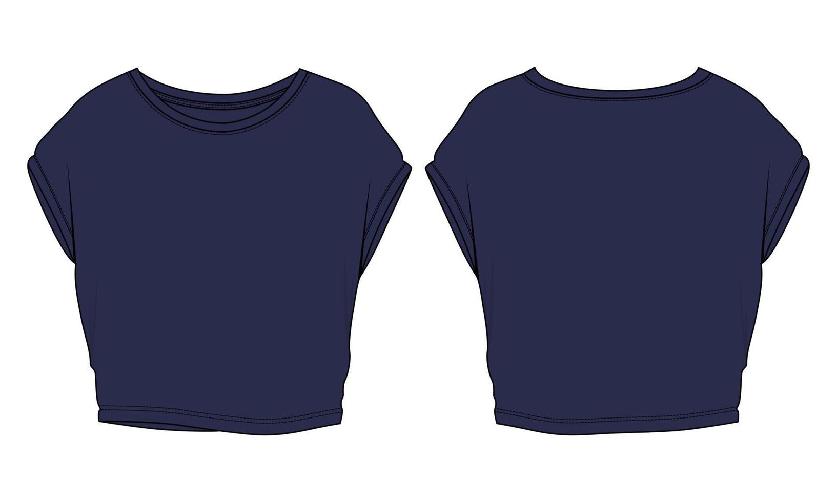 crop tops illustration vectorielle modèle de couleur marine pour dames vecteur