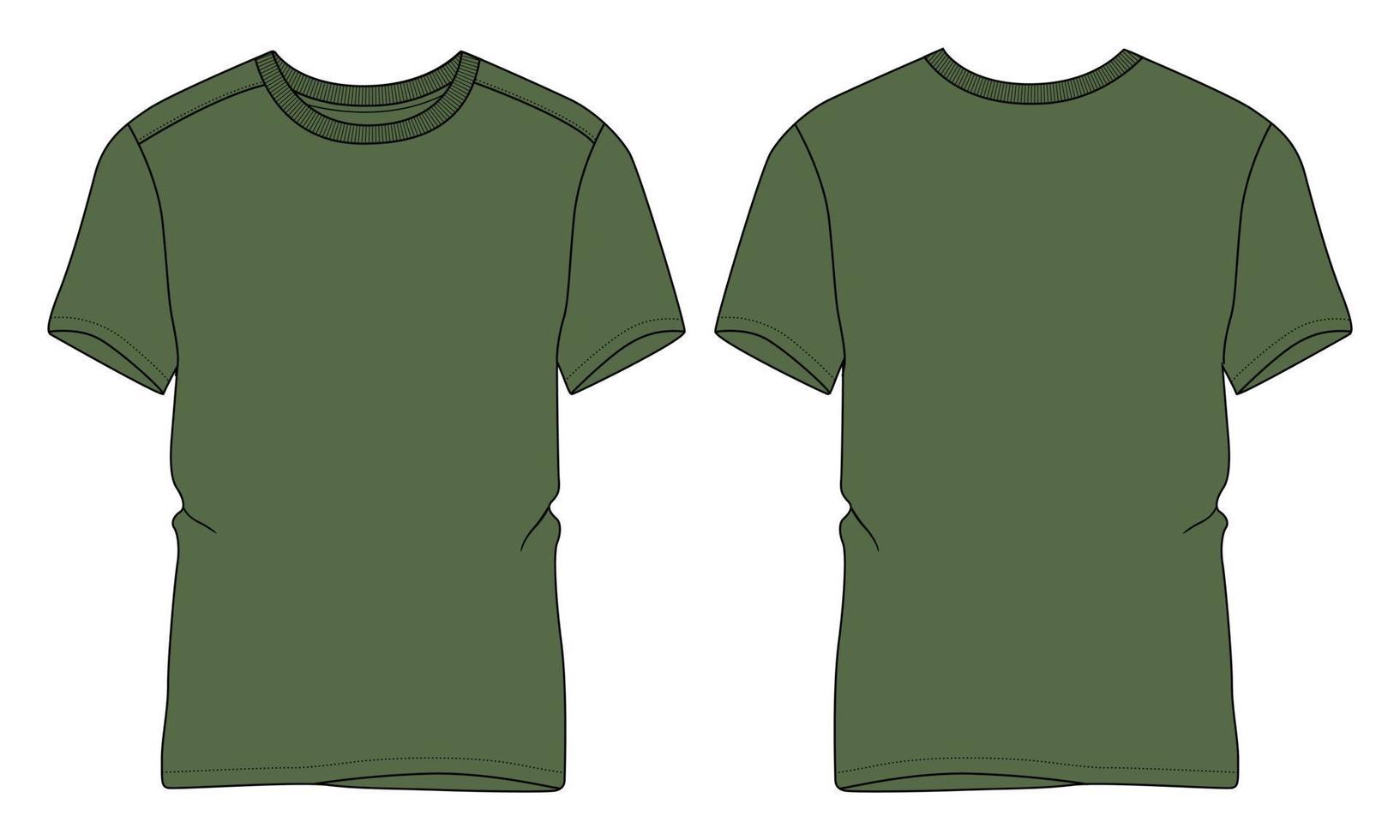 t shirt à manches courtes illustration vectorielle modèle de couleur verte vecteur