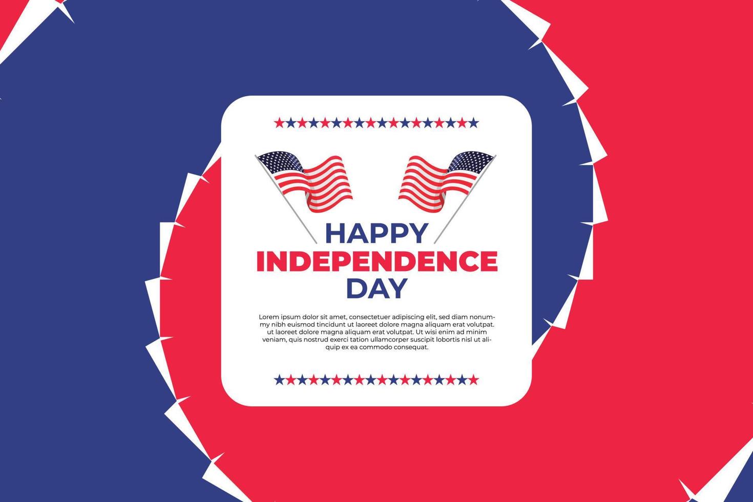 joyeux jour de l'indépendance des états-unis, 4 juillet. le jour commémoratif des statistiques unies d'amérique vecteur