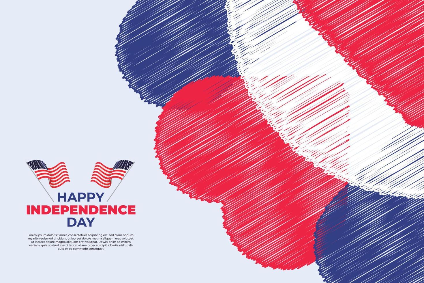 joyeux jour de l'indépendance des états-unis, 4 juillet. le jour commémoratif des statistiques unies d'amérique vecteur
