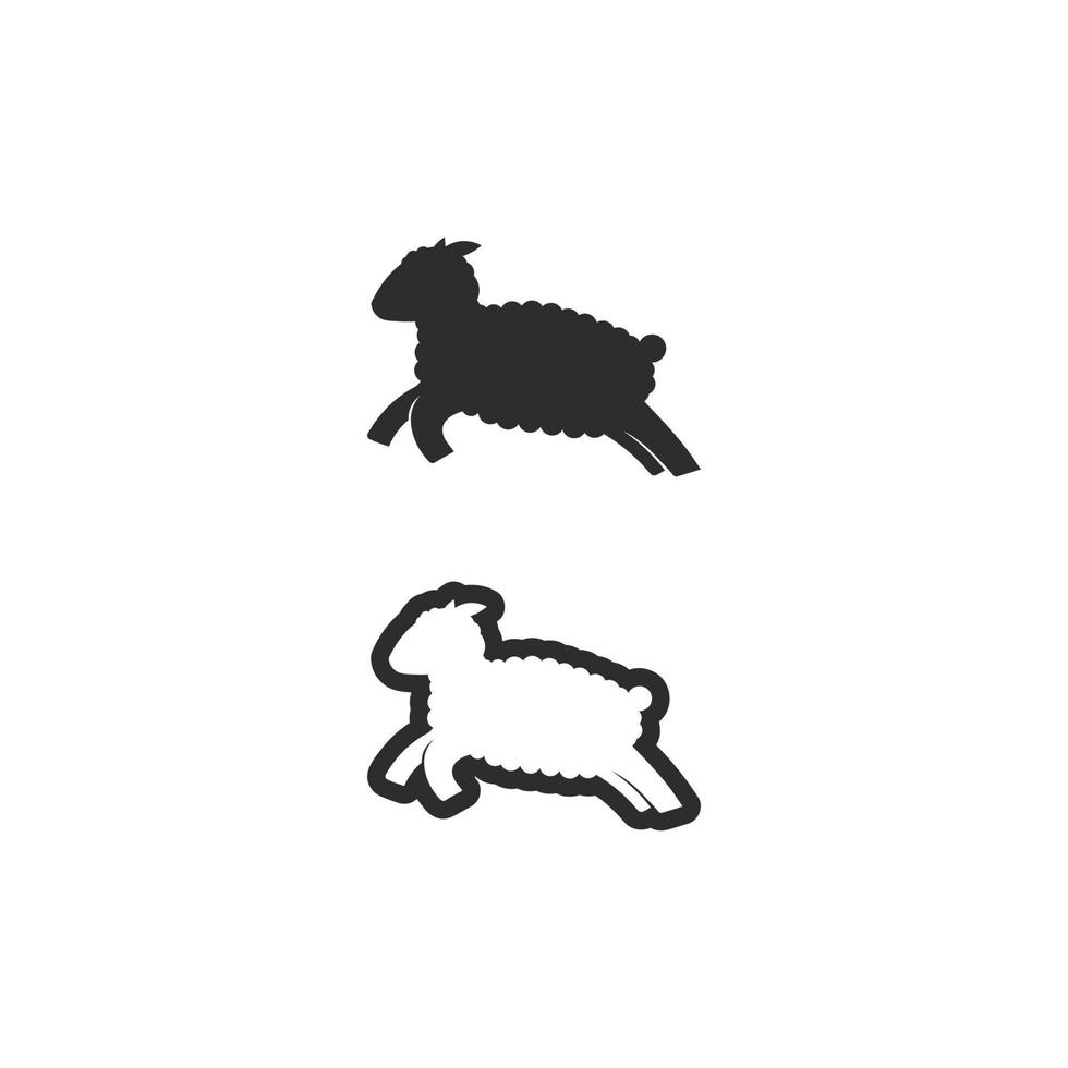 jeu d'icônes vectorielles moutons illustration de conception de logo animal vecteur