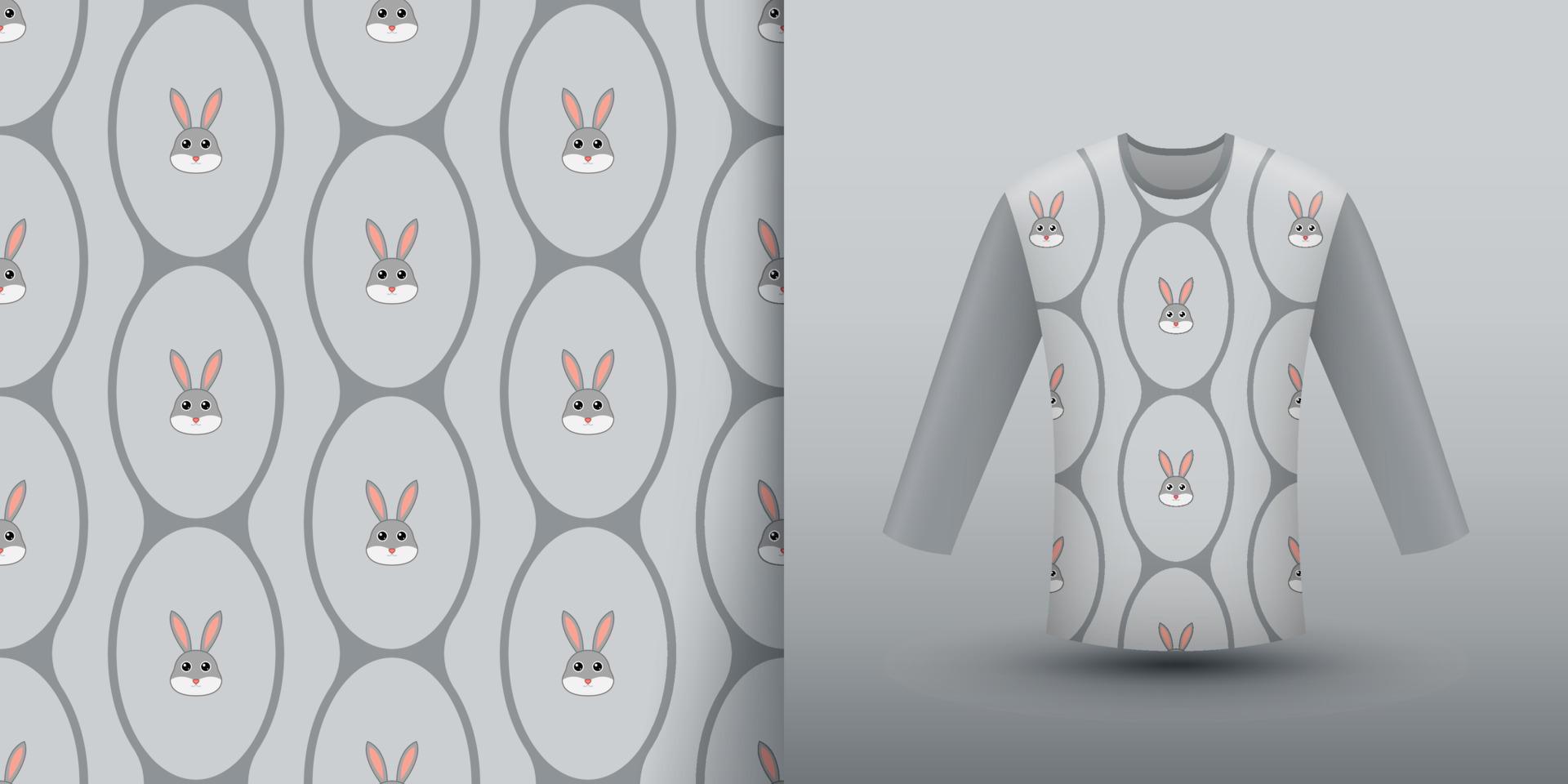 modèle sans couture de lapin avec chemise vecteur