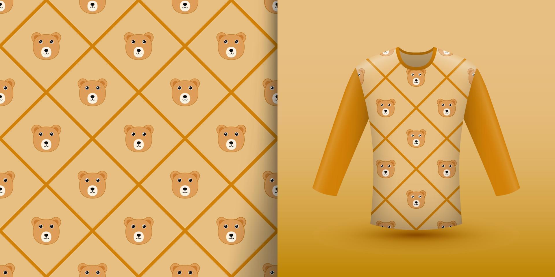 modèle sans couture d'ours avec chemise vecteur