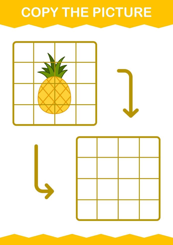 copier l'image avec l'ananas. feuille de travail pour les enfants vecteur