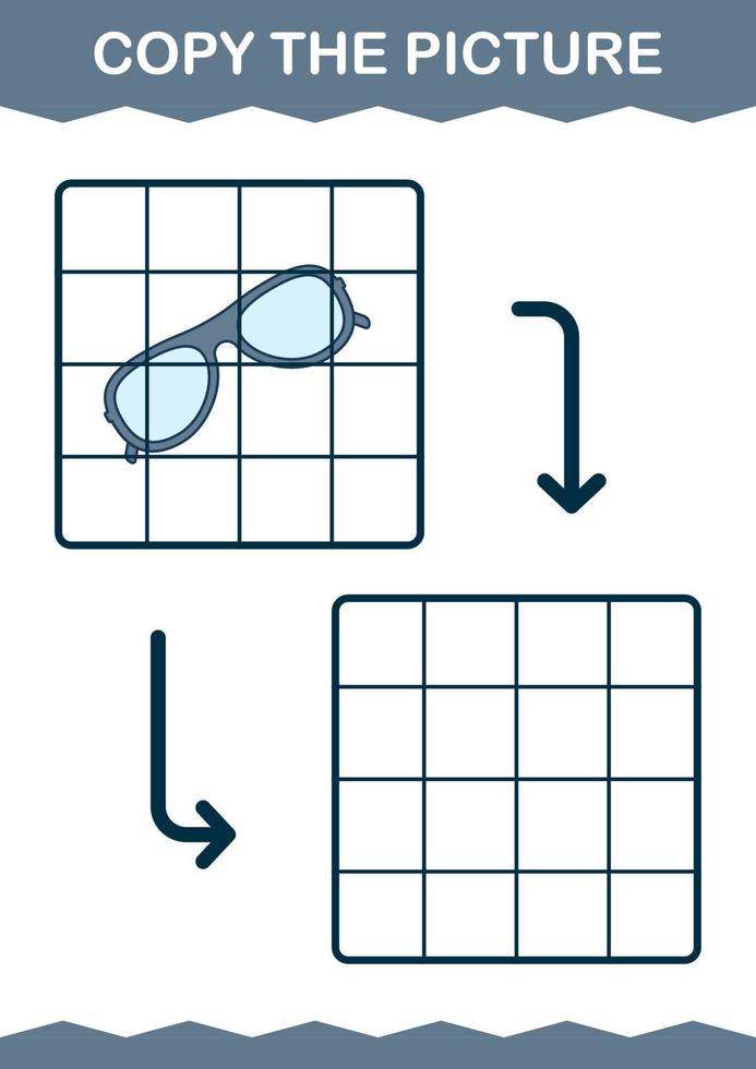 copier l'image avec des lunettes. feuille de travail pour les enfants vecteur