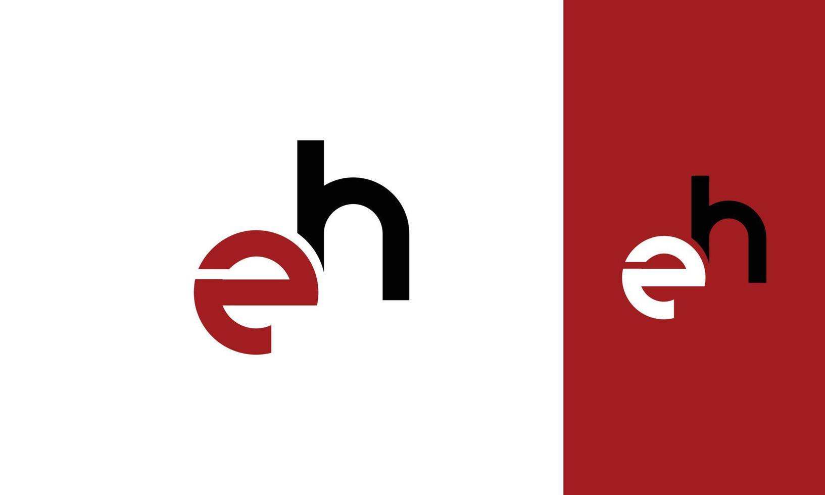 alphabet lettres initiales monogramme logo eh, il, e et h vecteur