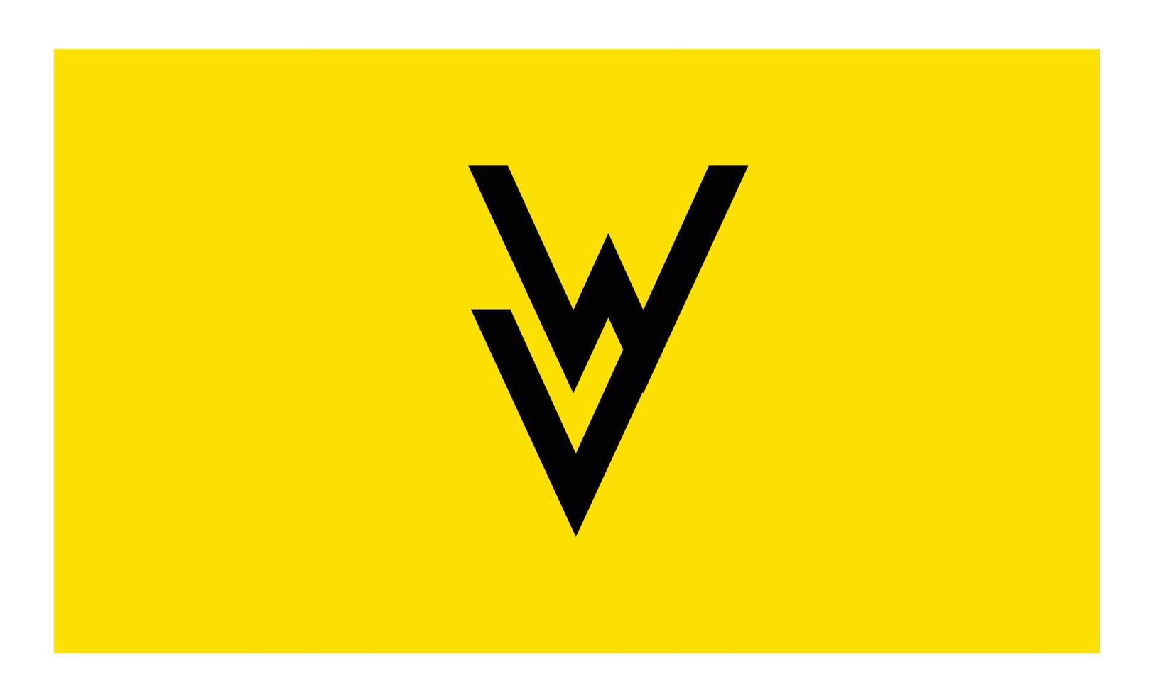 alphabet lettres initiales monogramme logo vw, wv, v et w vecteur