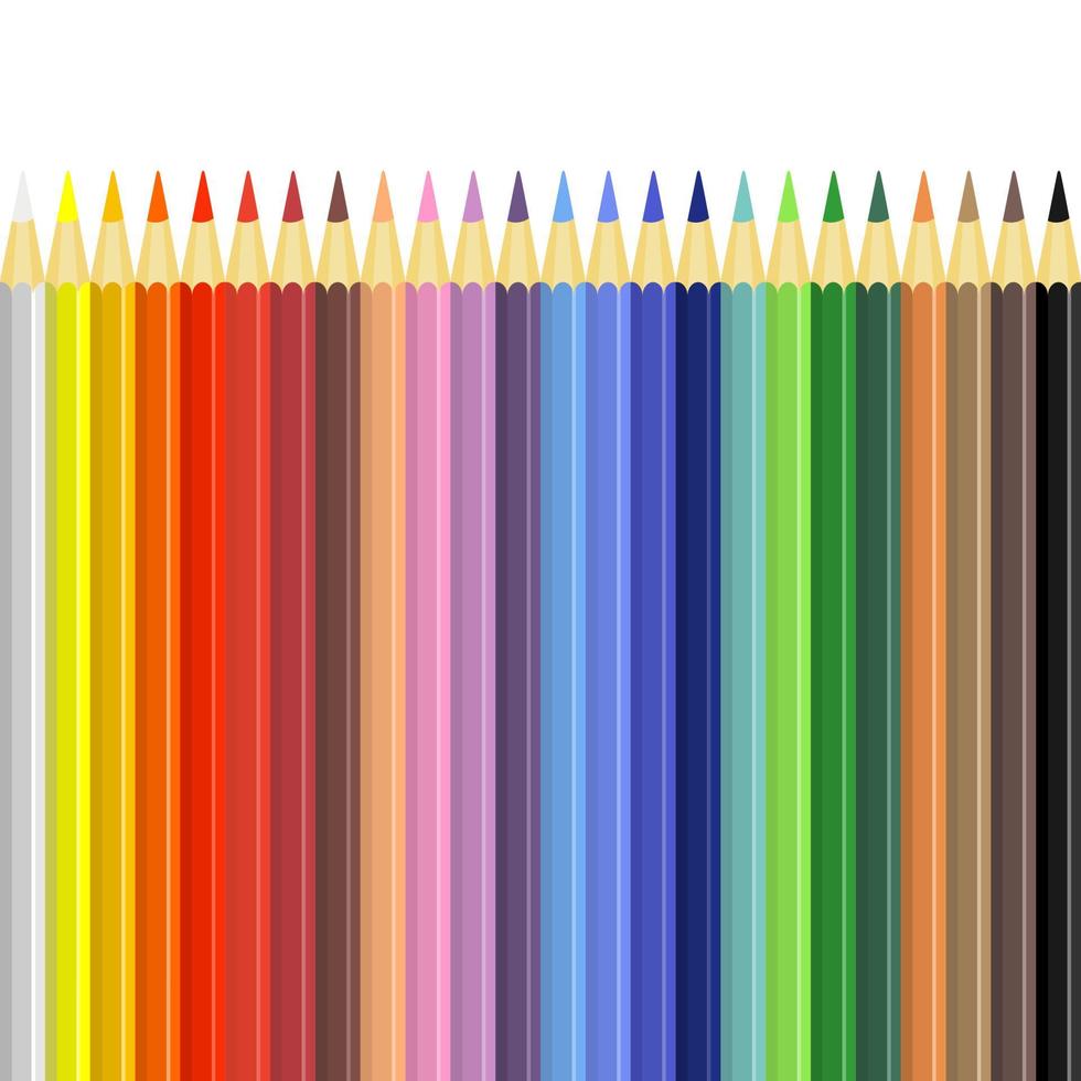 crayons de couleur avec 24 choix de couleurs vecteur