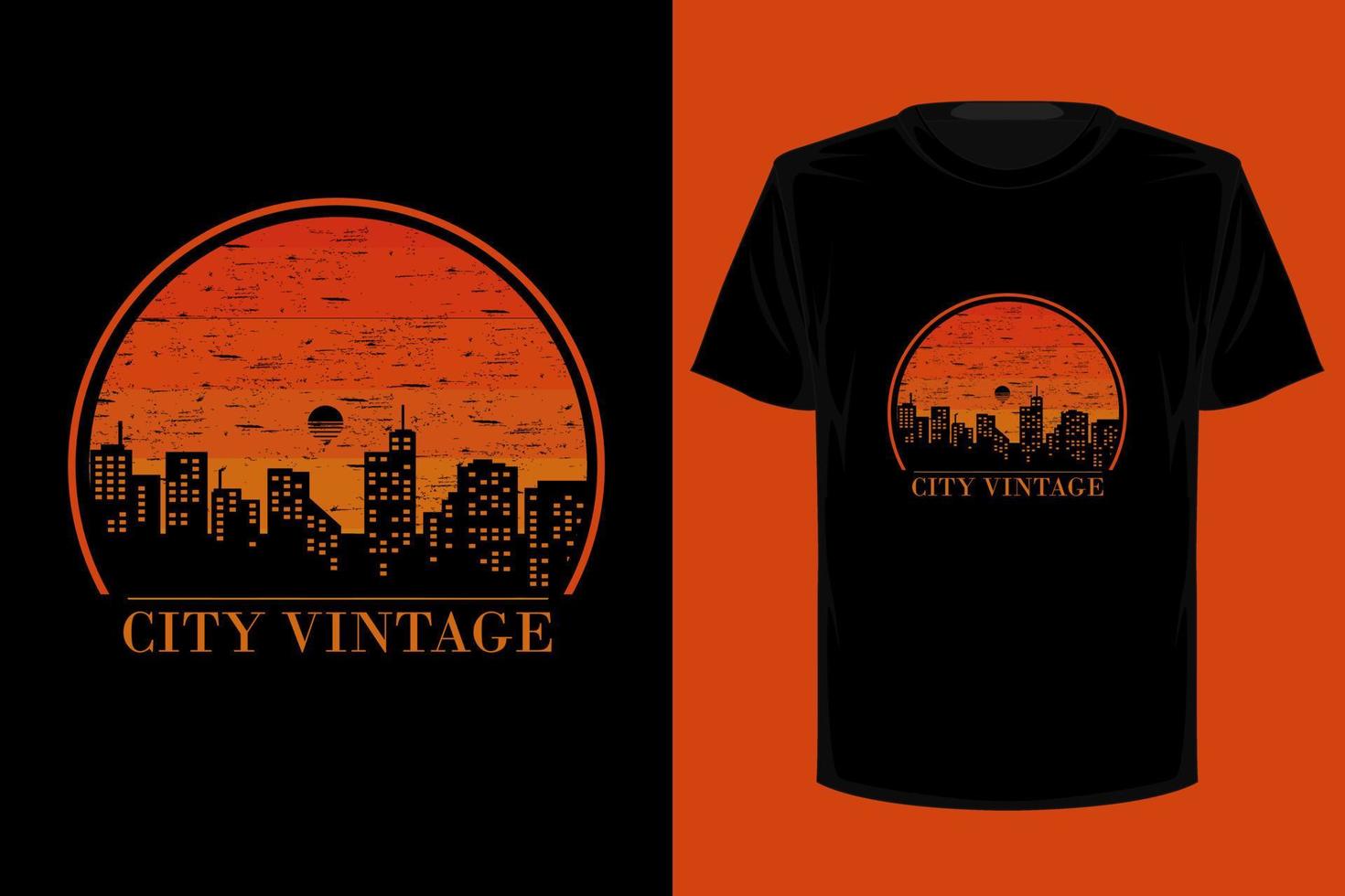conception de t-shirt vintage rétro ville vecteur