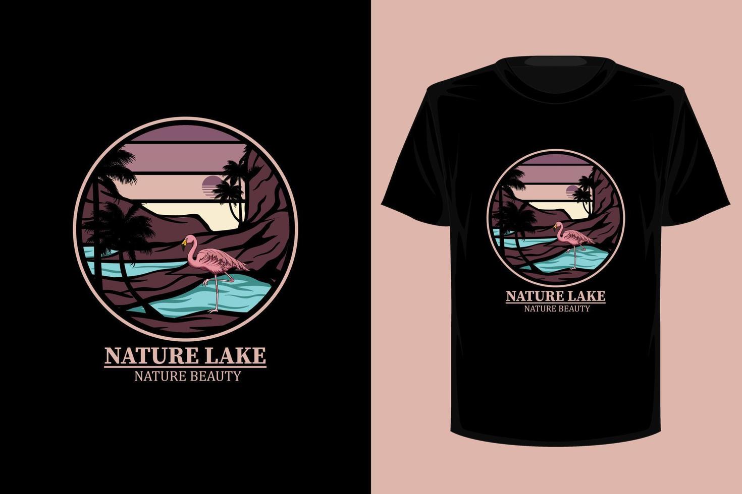conception de t-shirt vintage rétro lac nature vecteur