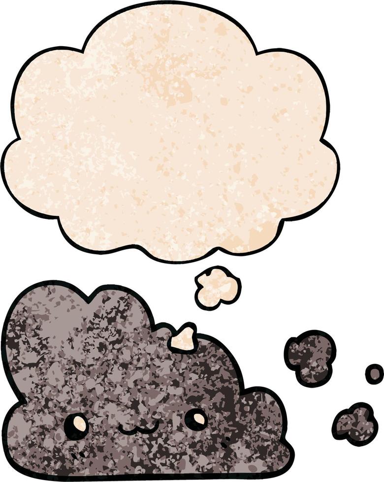 nuage de dessin animé mignon et bulle de pensée dans le style de motif de texture grunge vecteur