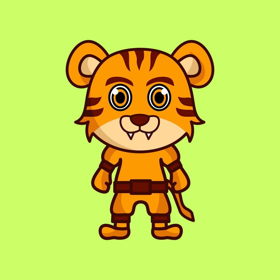 illustration vectorielle de tigre mignon personnage vecteur