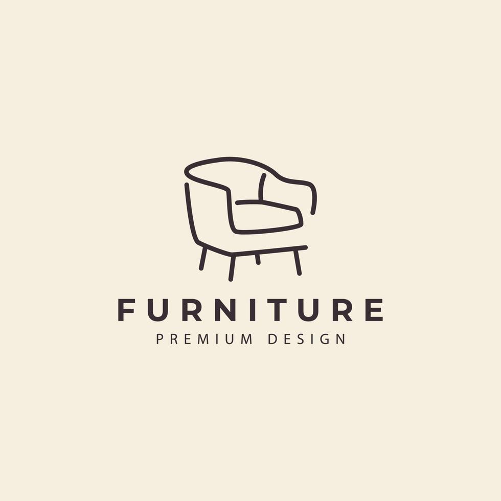 abstrait chaise meubles logo design vecteur icône illustration graphique créatif