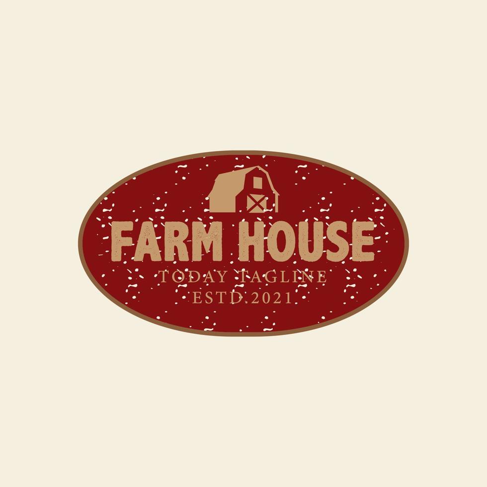 agriculture emblème logo ferme style rétro abstrait conception vecteur icône illustration graphique