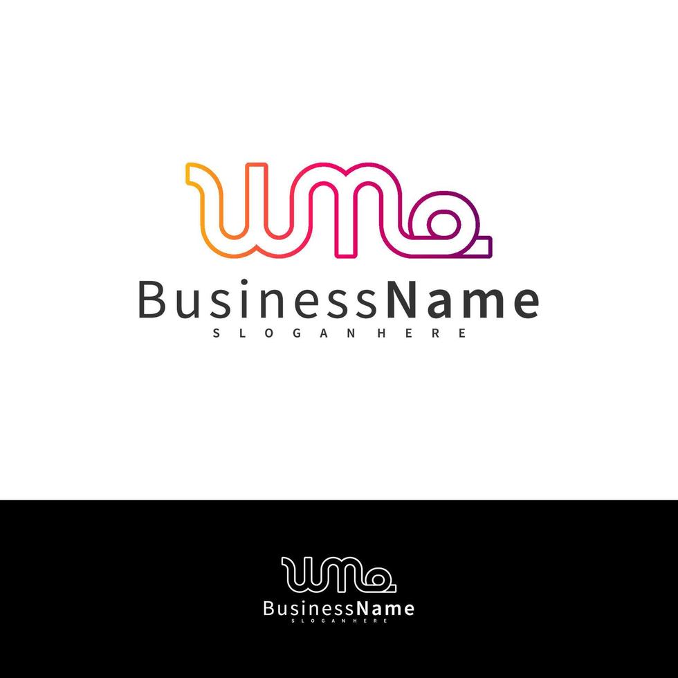 modèle vectoriel de conception de logo lettre wme, illustration initiale des concepts de logo wme.