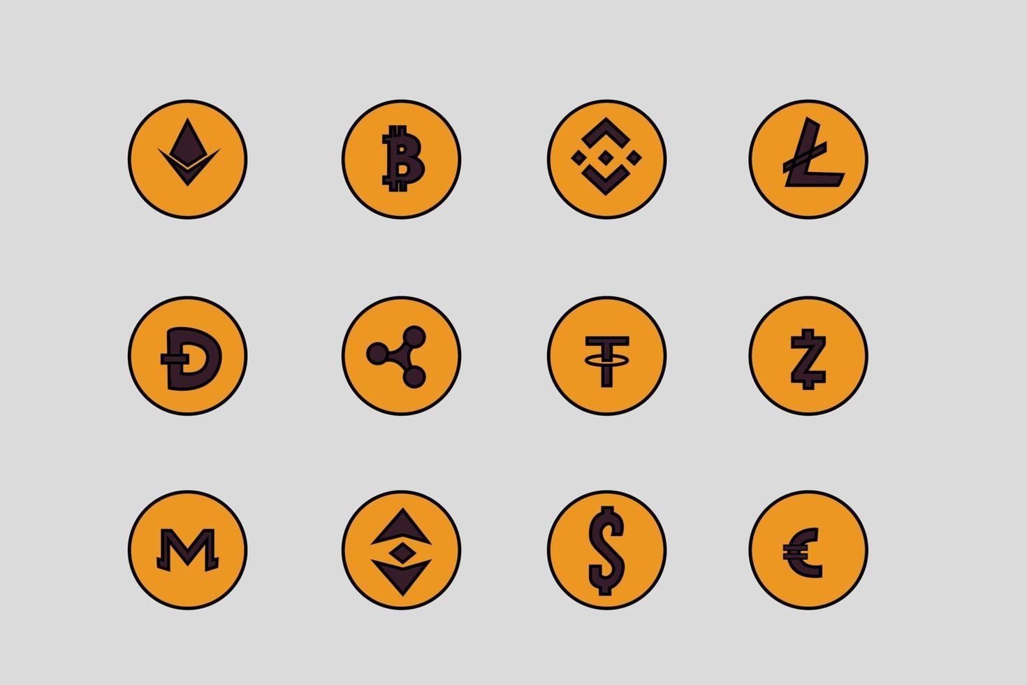 icône de vecteur de pièce de monnaie crypto