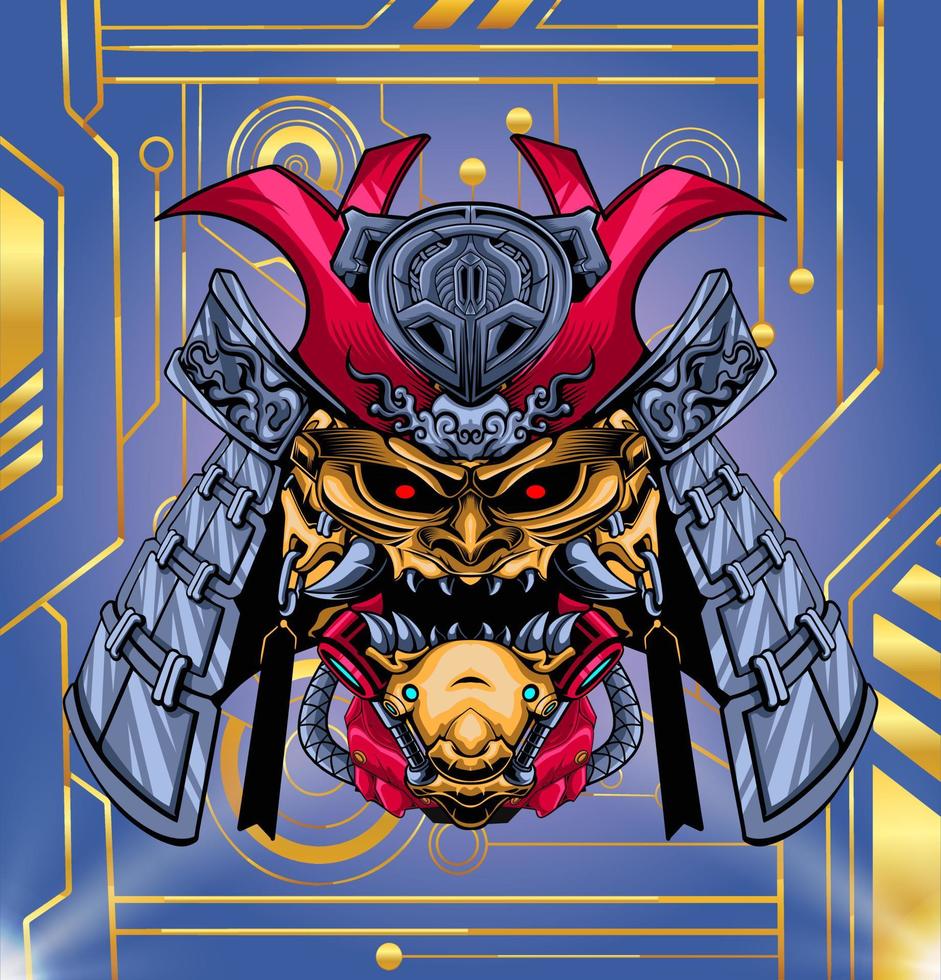 illustration de robot diable japonais vecteur