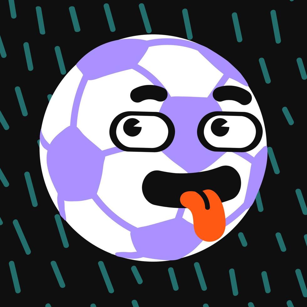 illustration colorée de vecteur de ballon de football avec un joli visage souriant sur fond abstrait