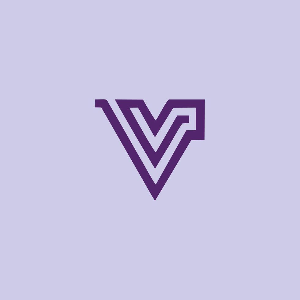 logo de conception de lettre v de ligne vecteur