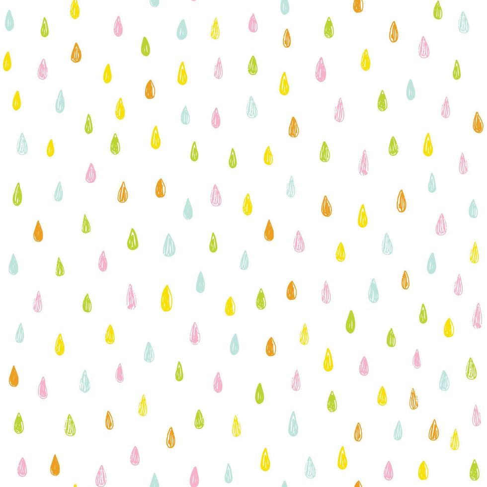 modèle vectorielle continue avec des gouttes de pluie aux couleurs de l'arc-en-ciel. joli motif abstrait dans un style doodle. vecteur