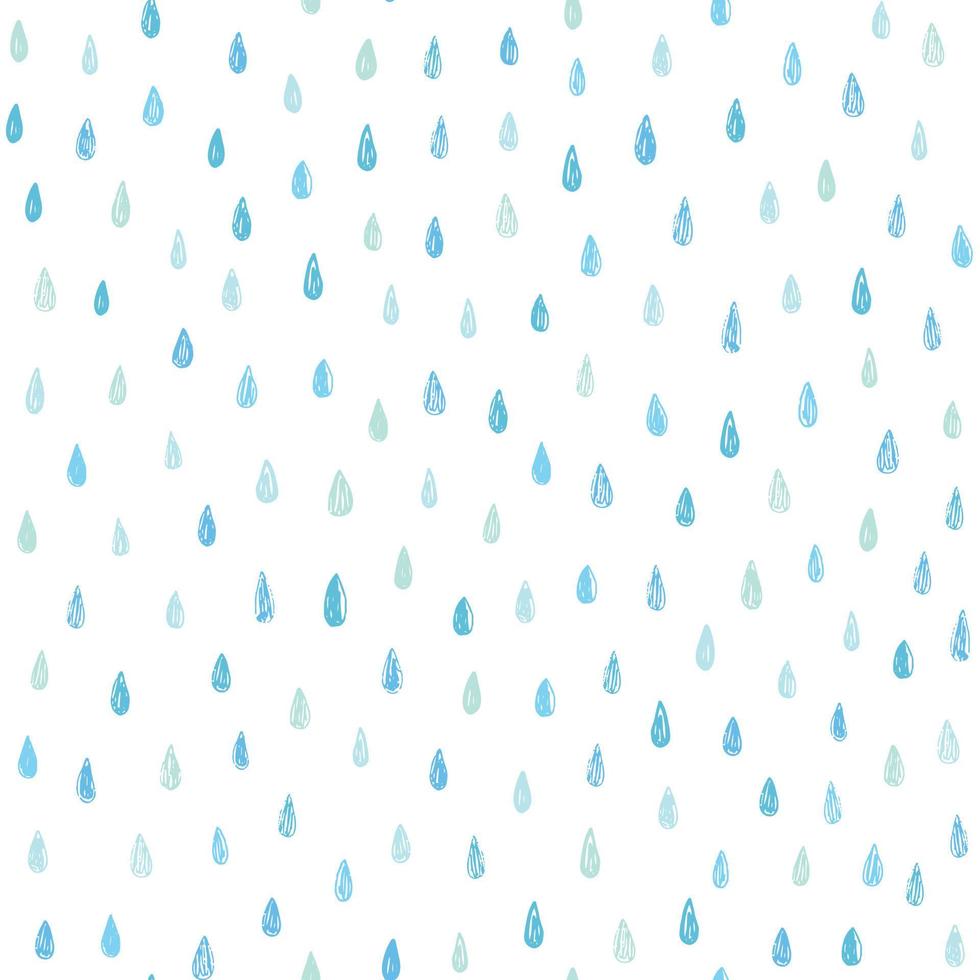 modèle vectoriel de doodle avec des gouttes de pluie. abstrait de printemps sans couture dessiné à la main dans les tons de bleu.